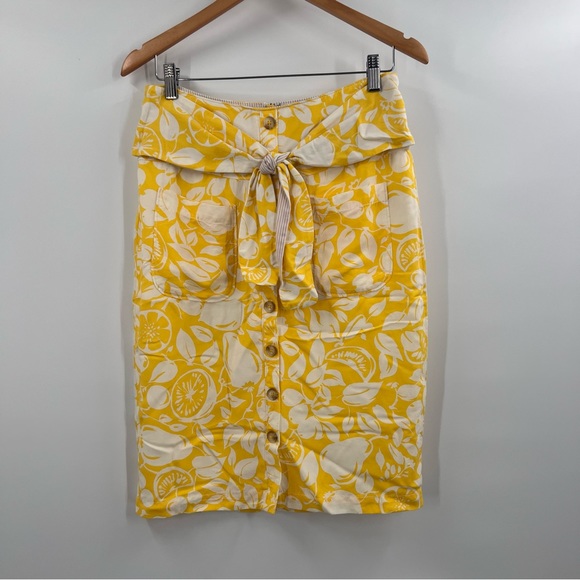52 Conversations By Anthropologie Lemon Cherry Fruit Button Front Skirt - Picture 3 of 9